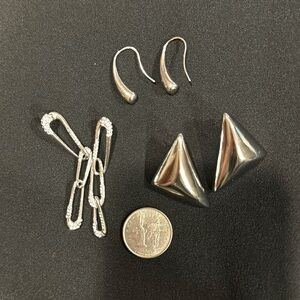 Silver Tone Earrings Bondle